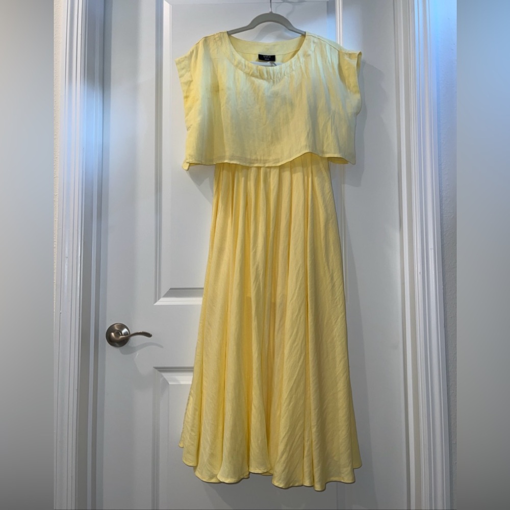 Vici Yellow Sleeveless Flutter Sleeve Sundress small